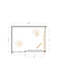 Душевой уголок CEZARES LUX-AH-FS-11-120/90-C-BORO брашированное золото
